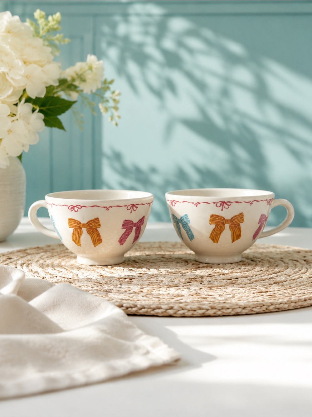 Urban Outfitters Hamptons Ceramic Teacup - Set of 2 | BOWS NWT